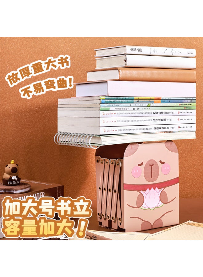 Kaba Bear Retractable Metal Book Stand Student Book Folding Bookshelf Office Desktop Book Collecting Artifact - Image 4