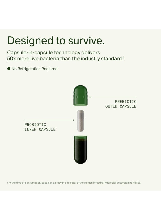 سيد Seed Daily Synbiotic - زلطية حيوية وبروبيوتيك للرجال والنساء - صحة الجهاز الهضمي، صحة الأمعاء، دعم المناعة، تخفيف الانتفاخ والإمساك - نباتي ومستقر على الرف - 60 كبسولة (30 يومًا من التوريد) - Image 4