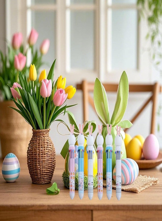 YYaaloa 9 Pcs Multicolor Pens 10 in 1 Retractable Ballpoint Pens Gift Cartoon Animals Ballpoint Pens 0.5 mm Bunny Rabbit Easter Party (Bunny Rabbit Pens, 9pcs) - Image 2