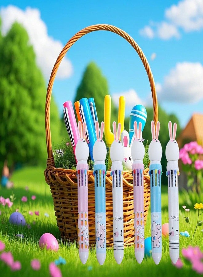 YYaaloa 9 Pcs Multicolor Pens 10 in 1 Retractable Ballpoint Pens Gift Cartoon Animals Ballpoint Pens 0.5 mm Bunny Rabbit Easter Party (Bunny Rabbit Pens, 9pcs) - Image 5