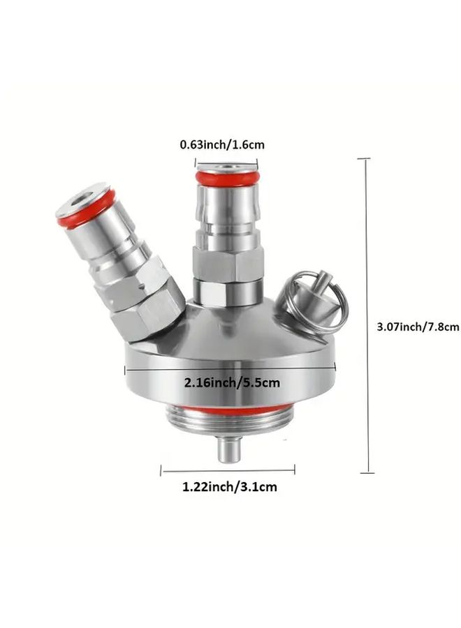 Stainless Steel Double Ball Lock Mini Barrel Keg Tap Dispenser with Silicone Beer Hose for 67.63oz 121.73oz 1.06gal 1.32gal 2.64gal Growler Including Free 10pcs O Rings - Image 3