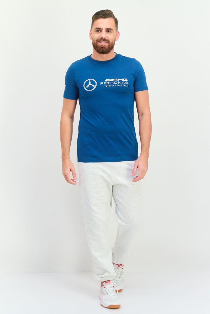 PUMA Men AMG Petronas Sportswear Fit Short Sleeves Outdoor T-shirt, Teal Blue - Image 2