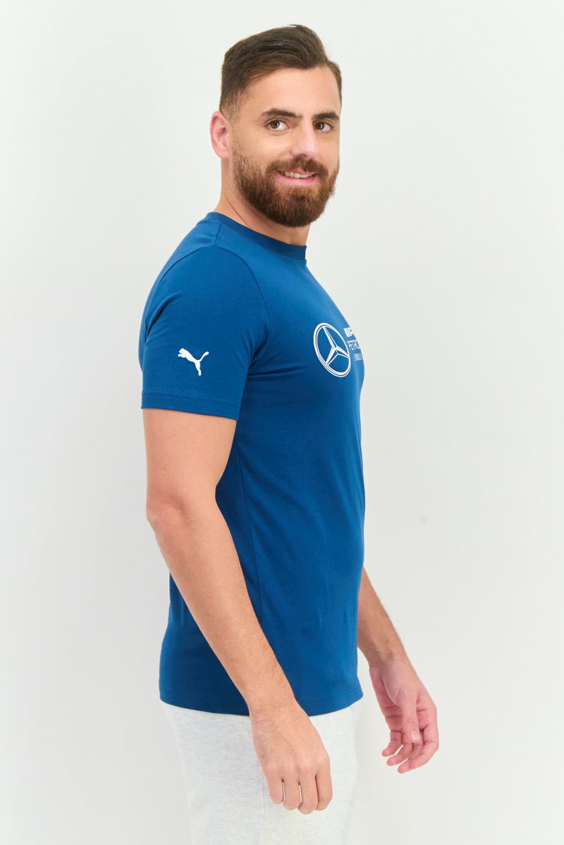 PUMA Men AMG Petronas Sportswear Fit Short Sleeves Outdoor T-shirt, Teal Blue - Image 3
