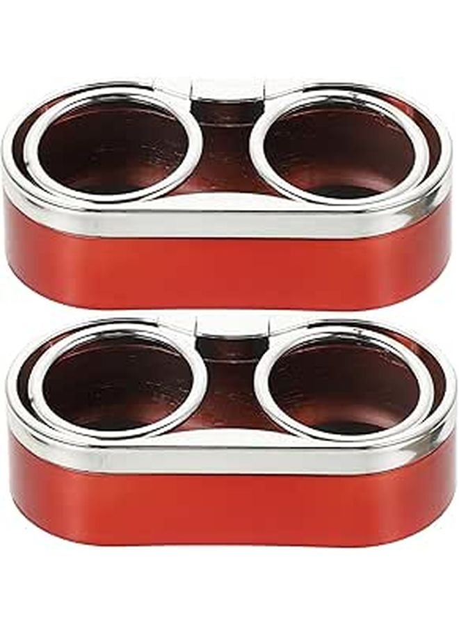 Universal Car Dual Cup Holder Red Plastic 2Pcs for Trucks SUVs and Cars Interior Accessories - Image 1