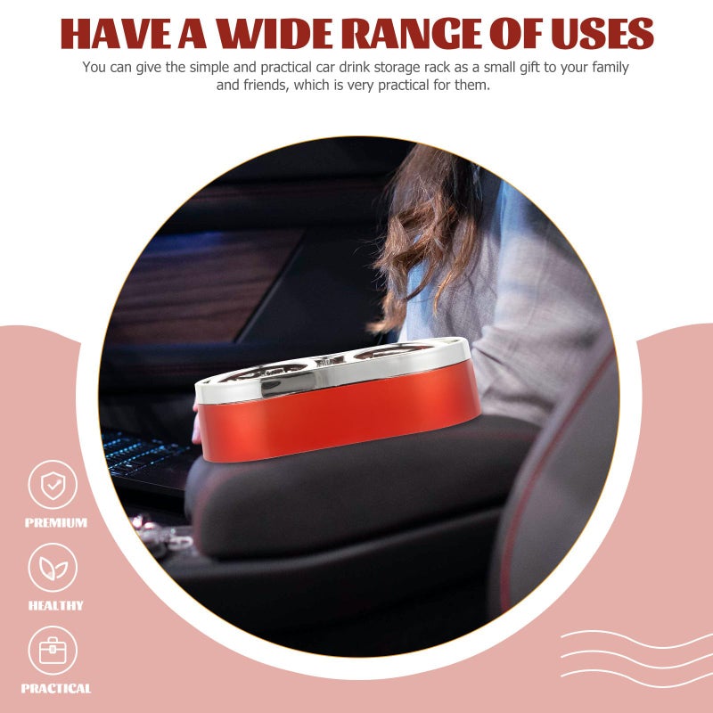 Universal Car Dual Cup Holder Red Plastic 2Pcs for Trucks SUVs and Cars Interior Accessories - Image 4