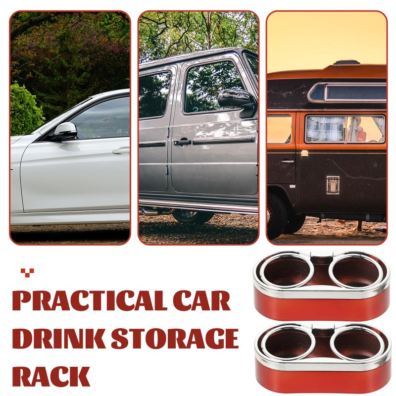 Universal Car Dual Cup Holder Red Plastic 2Pcs for Trucks SUVs and Cars Interior Accessories - Image 5