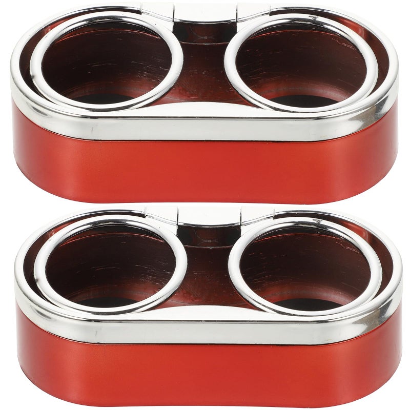 Universal Car Dual Cup Holder Red Plastic 2Pcs for Trucks SUVs and Cars Interior Accessories - Image 2