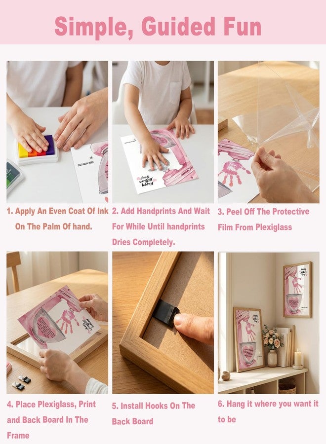 TwoDays Mother's Day Handprint Gift from Kids - Kitchen Mixer Theme DIY Keepsake Craft for Mom & Grandma, Family Activity Art Kit, Great Gift for Mother's Day (11" X 14", Wood Frame) - Image 4