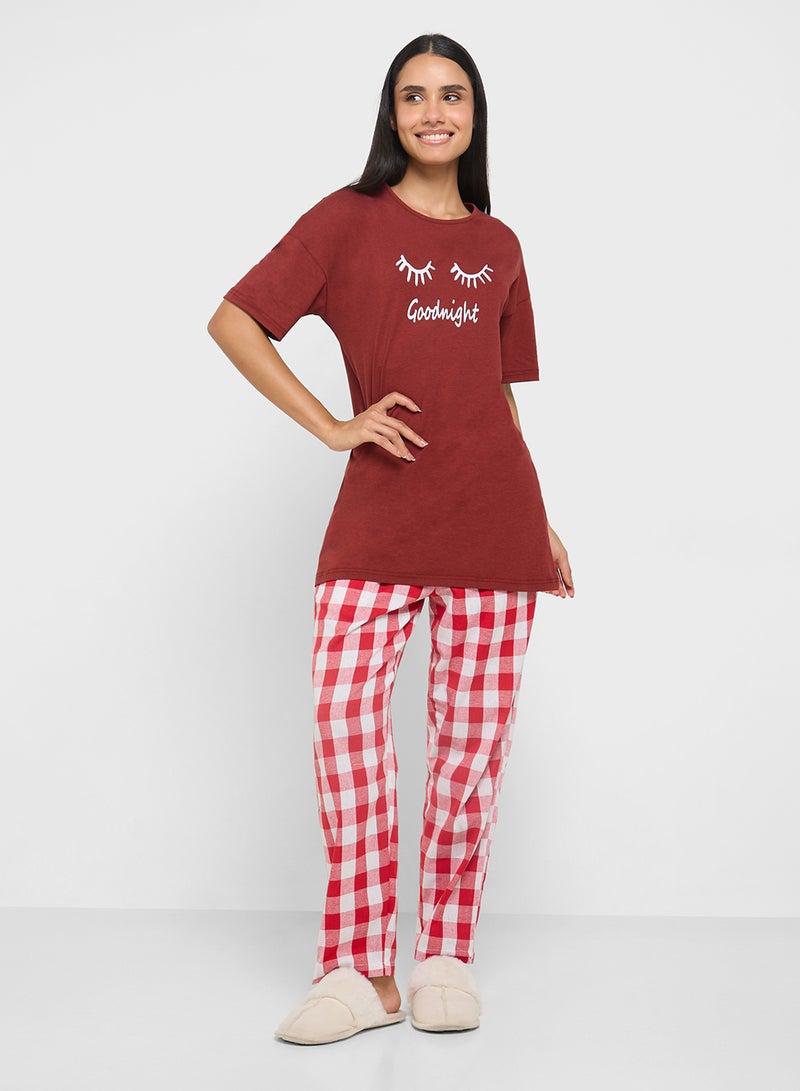 Ginger Cotton Graphic T-Shirt Night Dress - Image 4