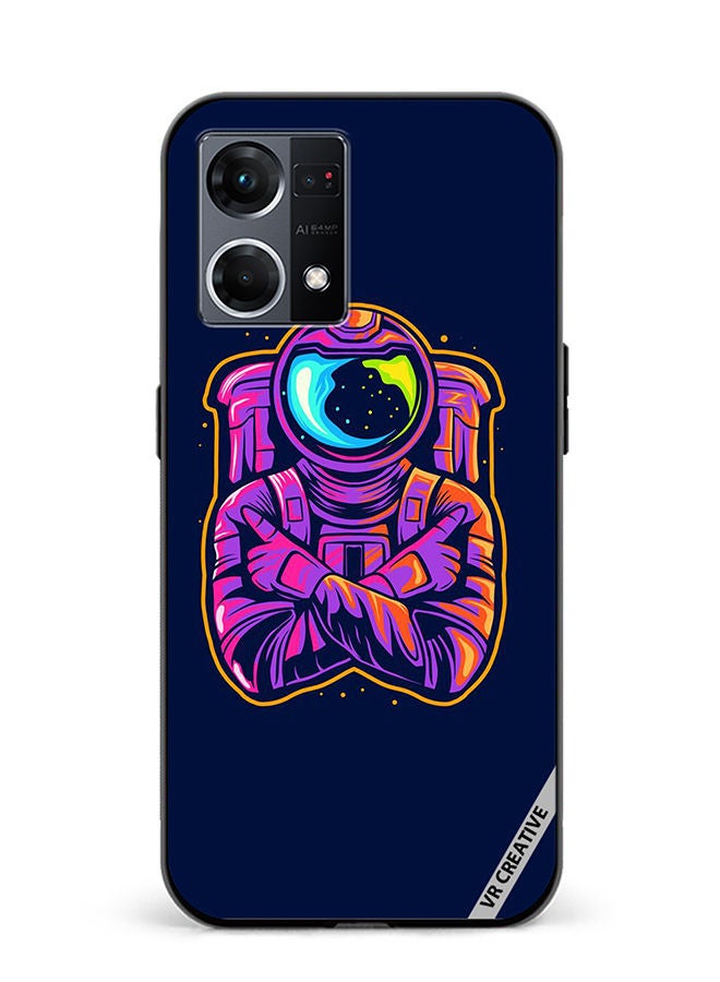 VR CREATIVE Protective Case Cover For Oppo Reno8 4G Cool Astro Design Multicolour - Image 1