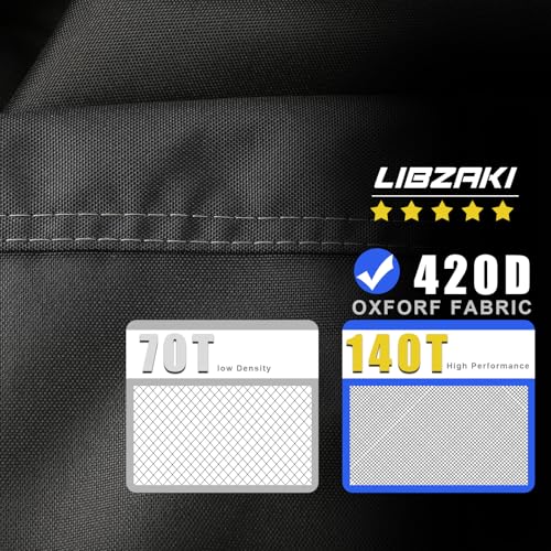LI LIBZAKI 420D Zero Turn Mower Cover Waterproof 420D Marine Grade Fabric Universal Fit for John DeerCub Cadet Zero Turn Up to 60 Lawn Mower DecksDimensions 79 L X 46 WX 55 HRed - Image 3