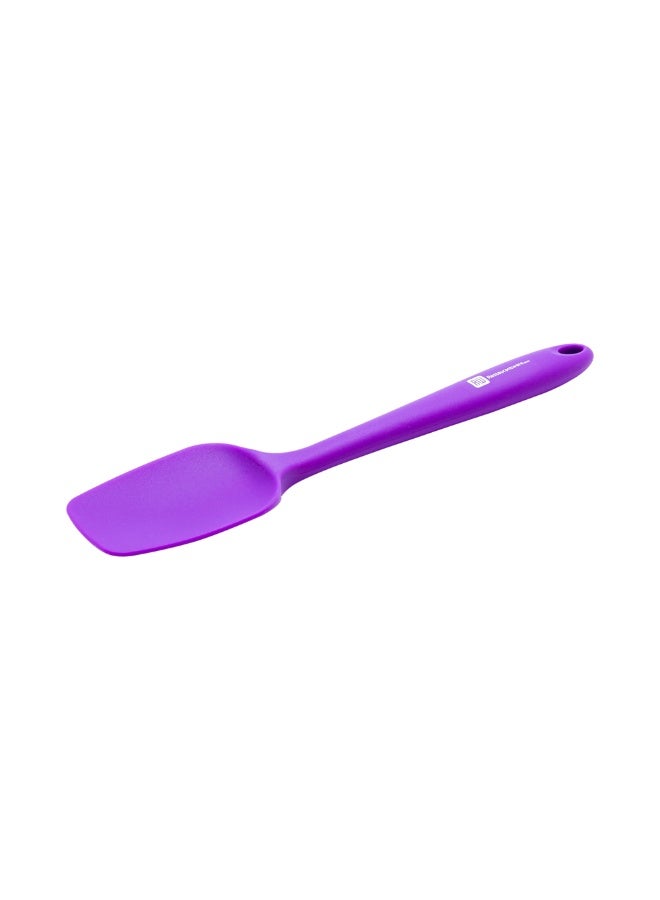 Restaurantware 10.6 Inch Spoonula Spatula, 1 Heat-Resistant Spatula Spoon - Spoon-Shaped Blade, Nylon Core, Purple Silicone Rubber Spoon Spatula, Dishwasher-Safe, For Mixing Or Stirring - Image 1