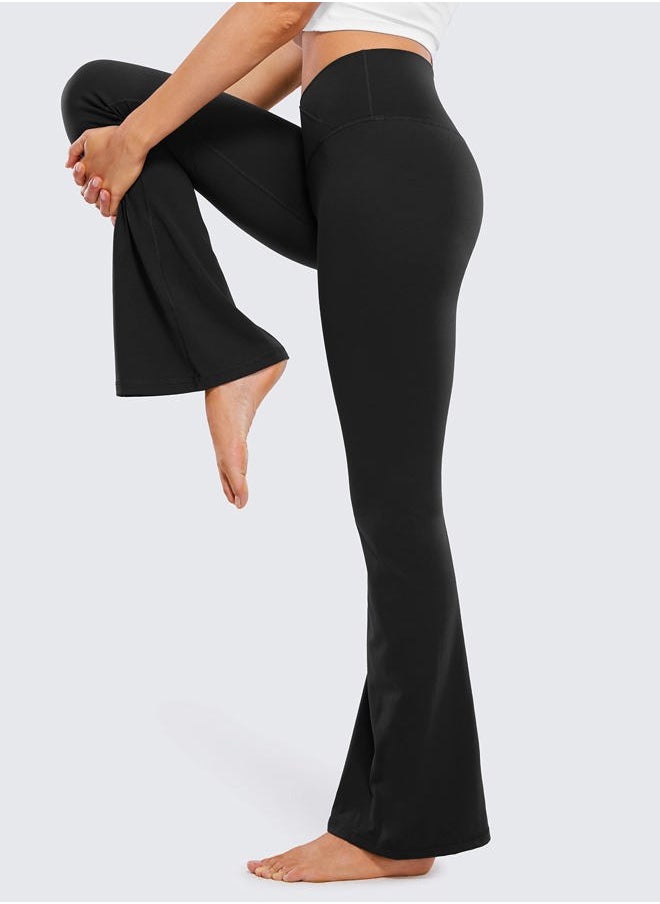 CRZ YOGA - Butterluxe Crossover Flare Leggings for Women 31" - High Waist V Cross Bootcut Bell Bottoms Tummy Control Yoga Pants Black Large - Image 1