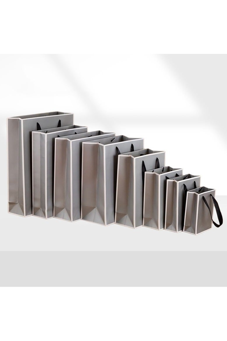 PEI  AN Silver Grey Gift Bags with Handles – Premium 230GSM Cardboard, Moisture-Proof  Customizable (Multiple Sizes) – Ideal for Apparel, Shopping  Luxury Gifting(16Pieces) - Image 4