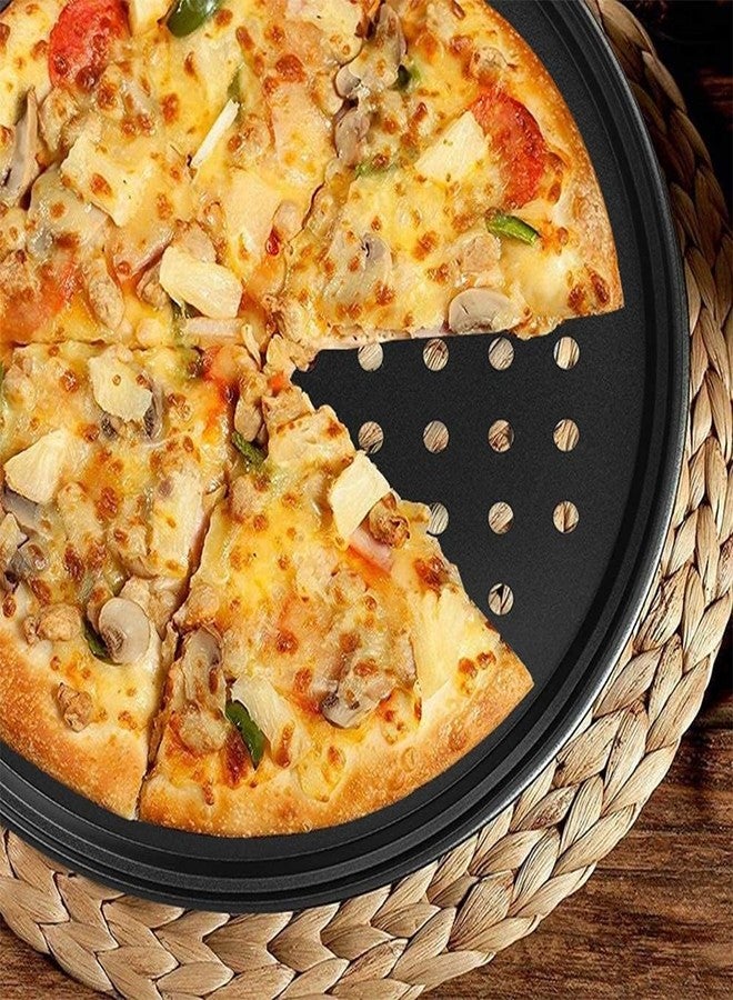 PROKITCHEN 2 Pcs Perforated Pizza tray, Steel Perforated Pizza Pan, Non-Stick Professional Pizza Pan with Oil Brush - Image 5