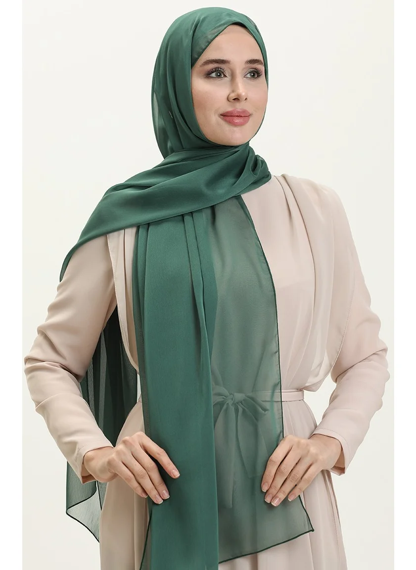 Sefa Merve Aymina Janjan Chiffon Shawl 7586-04 Emerald Green