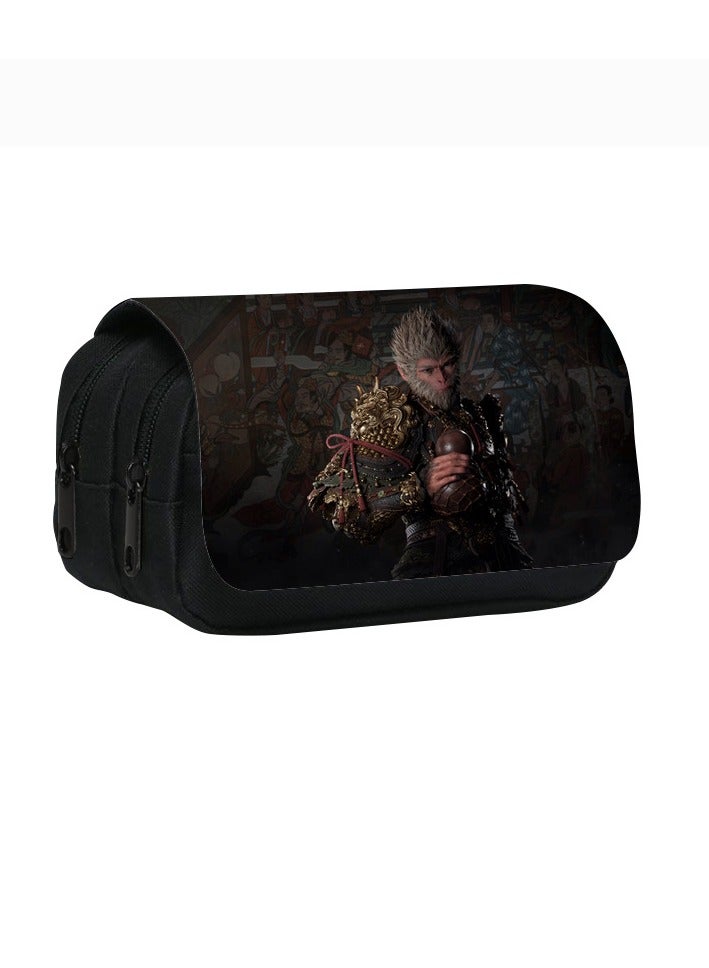 general Black Myth Wukong Game Peripheral Black Myth Wukong Primary and Secondary School Students Multifunctional Double-layer Pencil Bag - Image 1