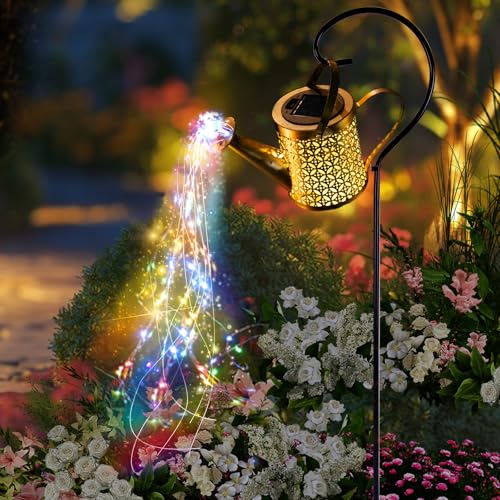 SRNPMIU Solar Watering Can Light Solar Yard Decorations Outdoor Garden Decor Lights IP65 Waterproof Hanging Lantern Lights Flower Bed Decor Gifts for Grandma Women Mom - Image 1