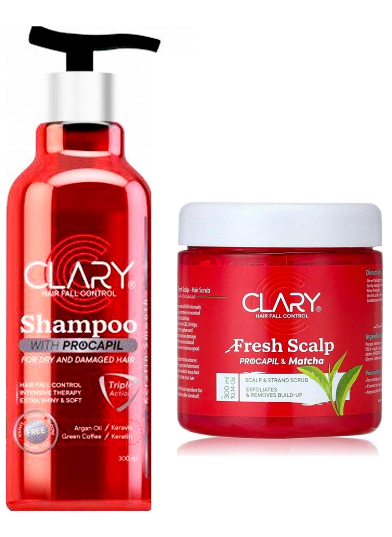 CLARY - Clary Shampoo With Procapil + Clary Scalp Procapil & Matcha 600Ml - Image 1