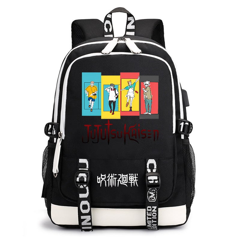 Jujutsu Kaisen Anime Cartoon School Backpack for Kids, Large Capacity Ergonomic Book Bag - Image 4