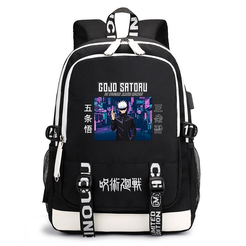 Jujutsu Kaisen Anime Cartoon School Backpack for Kids, Large Capacity Ergonomic Book Bag - Image 1