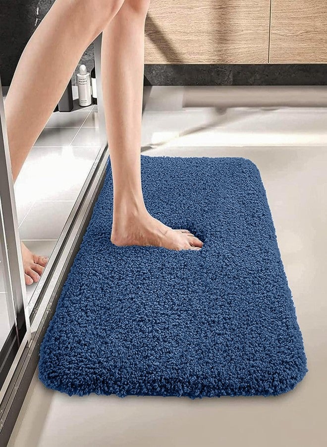 enera Microfibre Bath Mat | Soft & Absorbent 1810 GSM | Non-Slip Latex Backing | Quick Dry, Washable Multipurpose Floor Mat for Bathroom, Bedroom, Kitchen & Home (Stella 40 x 60 cm) (Insignia Blue) - Image 1