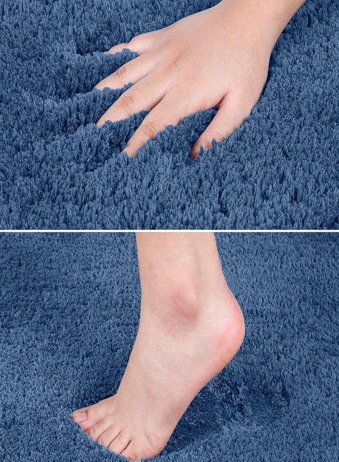 enera Microfibre Bath Mat | Soft & Absorbent 1810 GSM | Non-Slip Latex Backing | Quick Dry, Washable Multipurpose Floor Mat for Bathroom, Bedroom, Kitchen & Home (Stella 40 x 60 cm) (Insignia Blue) - Image 2