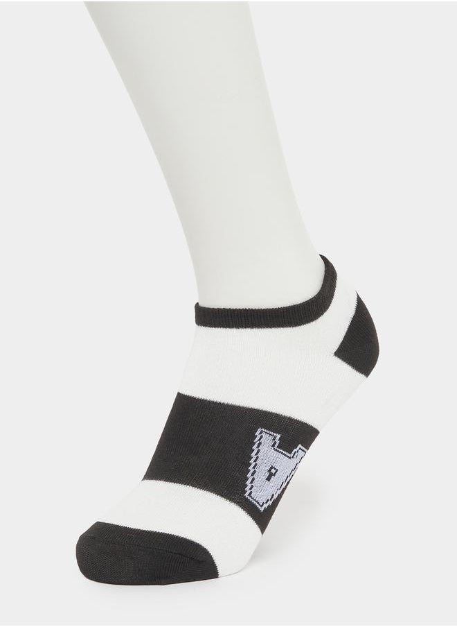 Styli - Set of 5 - Contrast Panel Ankle Socks - Image 1