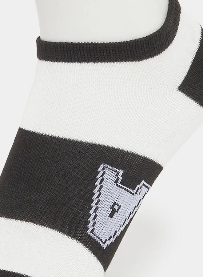 Styli Set of 5 - Contrast Panel Ankle Socks