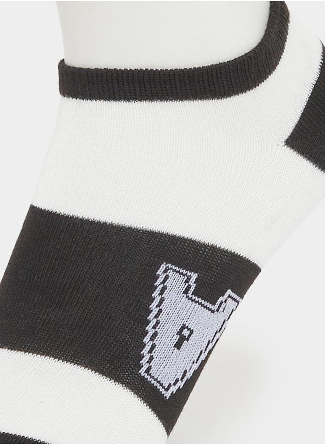 Styli - Set of 5 - Contrast Panel Ankle Socks - Image 1