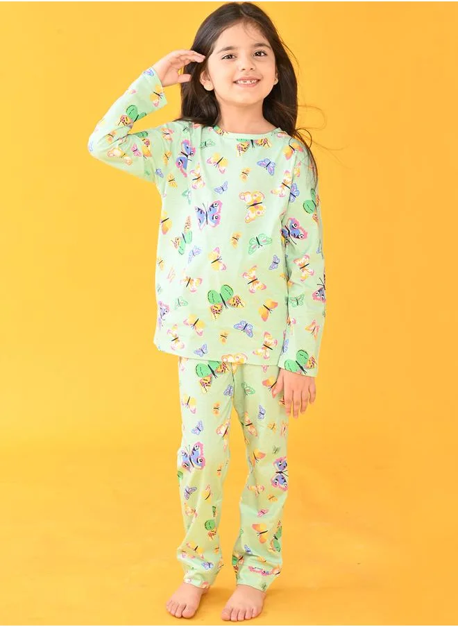 Anthrilo Butterfly Graphic Top & Pyjama Set