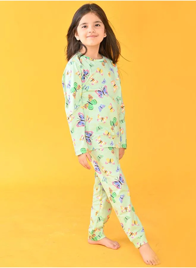 Anthrilo Butterfly Graphic Top & Pyjama Set