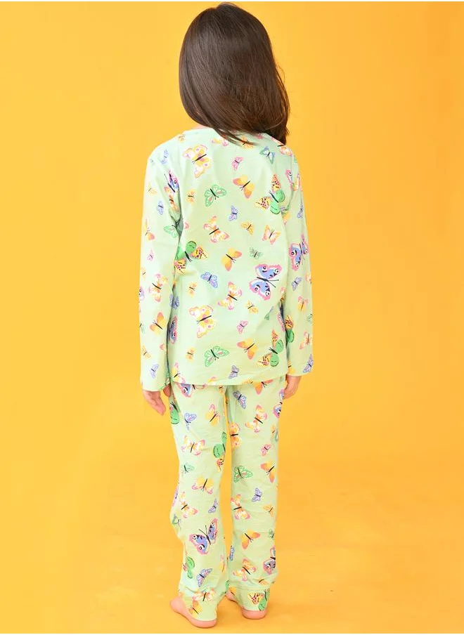 Anthrilo Butterfly Graphic Top & Pyjama Set by Styli