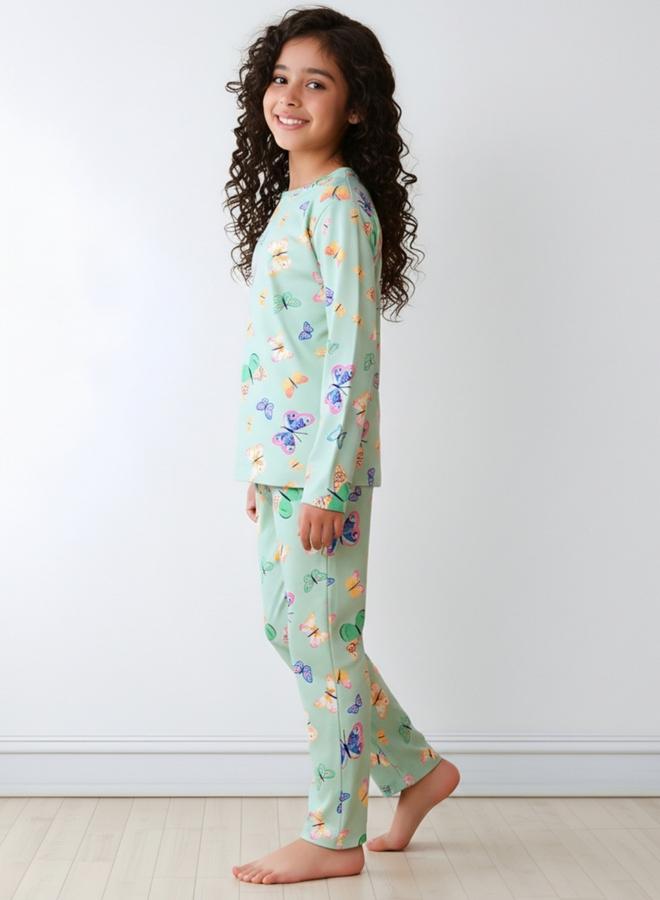 انثريلو طقم من بنطال بيجاما مع بلوزة بطبعة جرافيك - Image 2