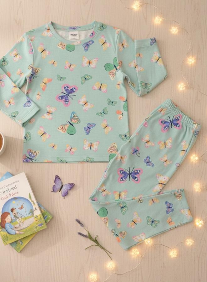 انثريلو طقم من بنطال بيجاما مع بلوزة بطبعة جرافيك - Image 5