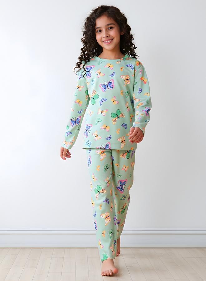 انثريلو طقم من بنطال بيجاما مع بلوزة بطبعة جرافيك - Image 1