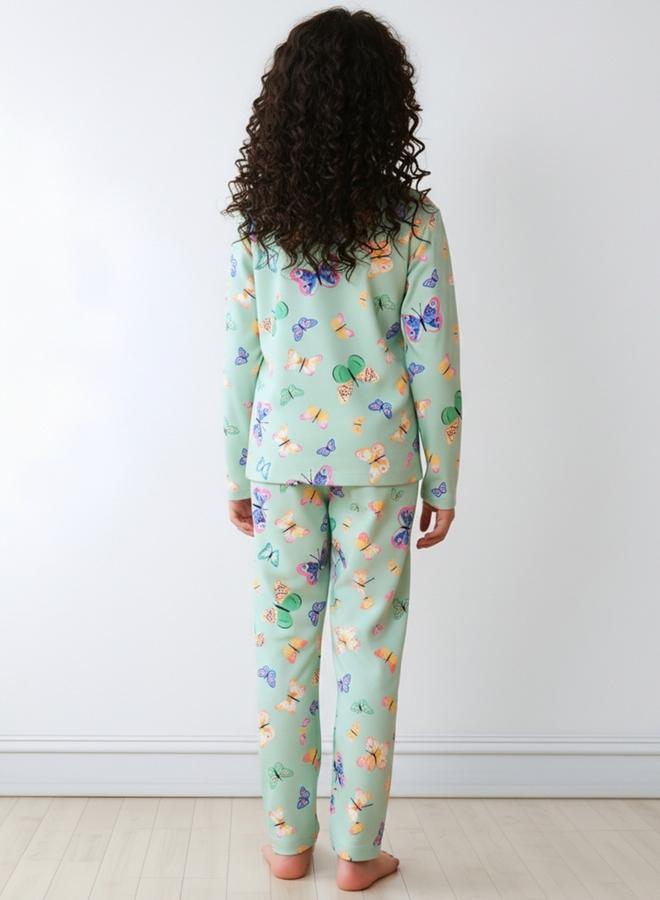 انثريلو طقم من بنطال بيجاما مع بلوزة بطبعة جرافيك - Image 3