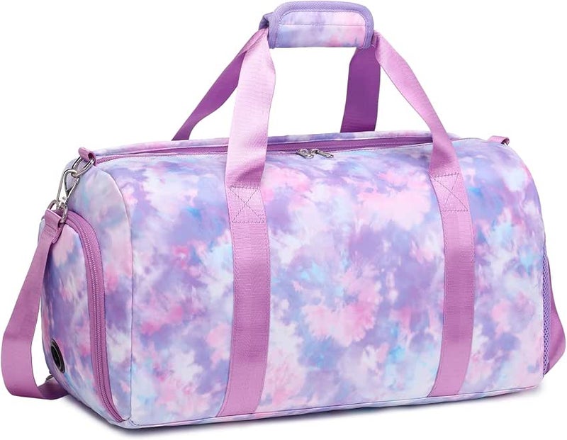 Kimwadalh Sports Bag for Girls Travel Bag Daman Sports Bag Colourful Travel Bag Girls Children Children's Bag Sports Bag Duffel Bag Training Bag Dance Bag Gymnastics Swimming Bag