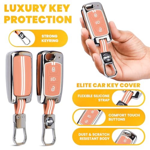 Coll of Fest Premium Black Chrome Metal Silicone Key Cover Glow-in-The-Dark, Waterproof, Key Fob Protector for Tata Nexon | Altroz | Tiago | Punch | Harrier | Safari | Tigor 3 Button Smart Key - Image 5