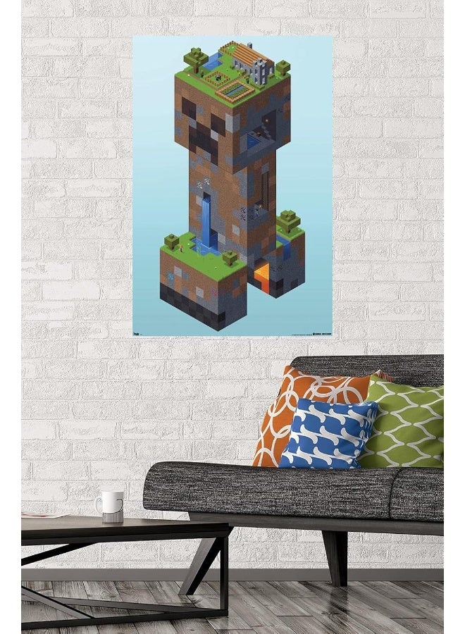 Home Trove Trends International Minecraft Creeper Village Wall Poster 22.375" X 34"  - Image 2