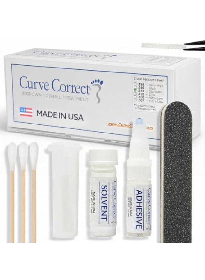 CurveCorrect Ingrown Toenail Treatment Kit Ingrown Toenail Corrector Kit with 10 Braces at Home Ingrown Toenail Correction Big Toe Ingrown Nail Removal - Image 1