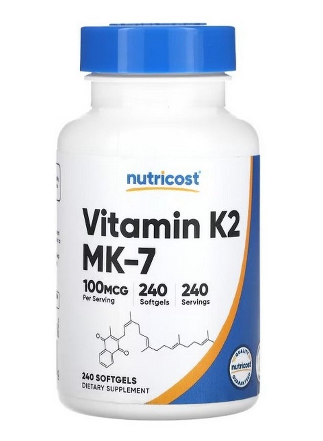 Vitamin K2 100 mcg 240 Softgels - Image 1