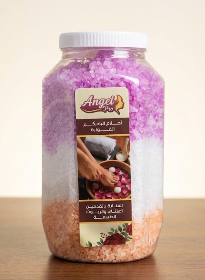 Effervescent pedicure salts for foot care with herbs and natural oils