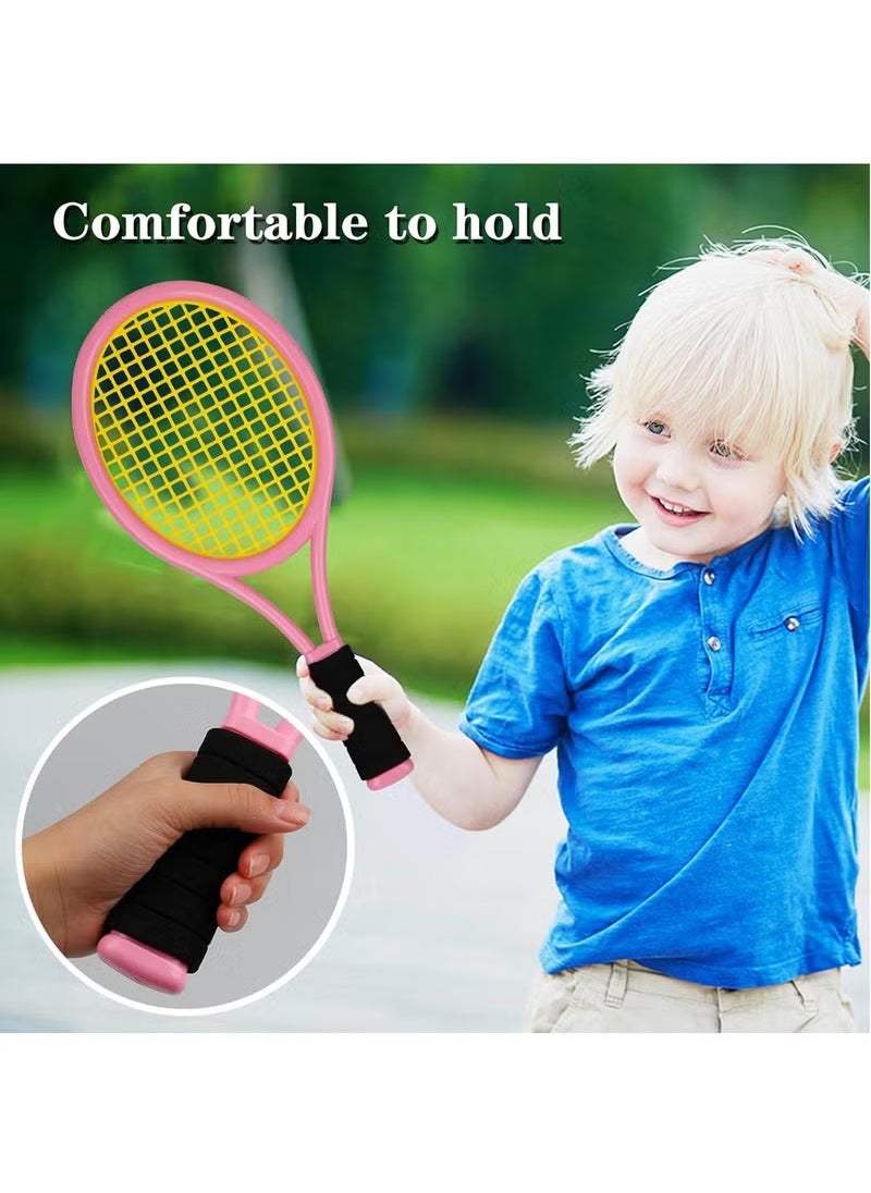YelaJoy Kids Tennis Racket for Toddler,Child and Kids Age 2~15, Tennis Racquets Gift Set for Children Outdoor Indoor Sports, Blue&Pink  - Image 4