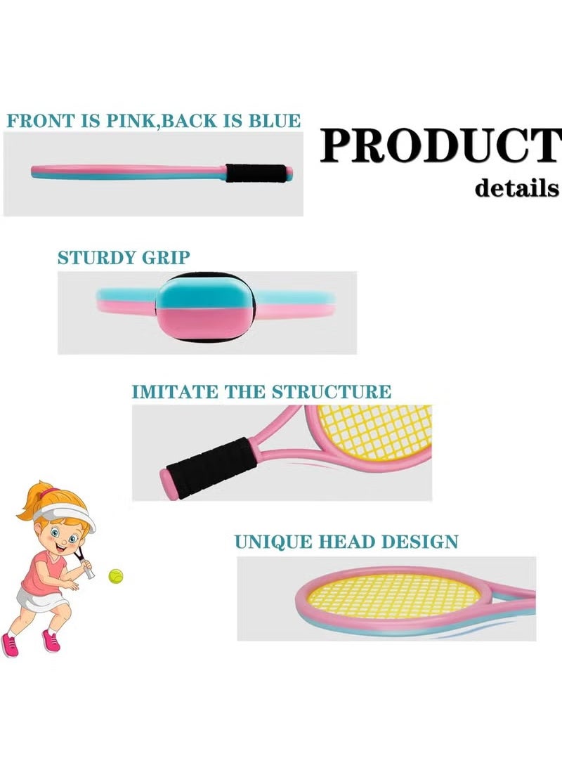 YelaJoy Kids Tennis Racket for Toddler,Child and Kids Age 2~15, Tennis Racquets Gift Set for Children Outdoor Indoor Sports, Blue&Pink  - Image 5