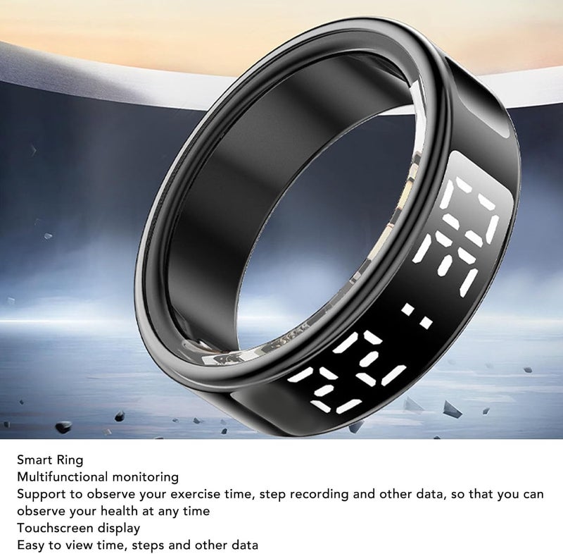 Yunseity Smart Health Ring, IP68 Fitness Tracker Ring, Sleep Tracking Stainless Steel Wearable Fitness Tracker with Screen, for Men Women (12) - Image 4