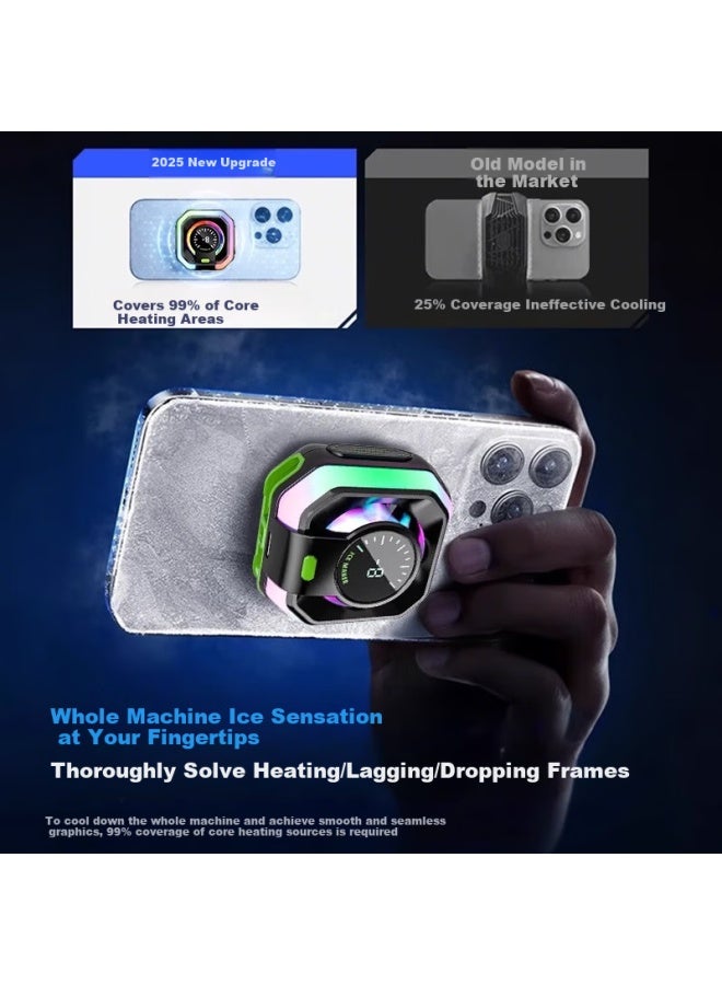 Jiaying Peak Conquest Genuine Co-Branded Phone Cooler With Magnetic Adsorption/Back Clip Dual-Use Semiconductor Refrigeration Ai Temperature Control Gaming Cooling Artifact Fan For Huawei, Apple, Vivo - Image 4