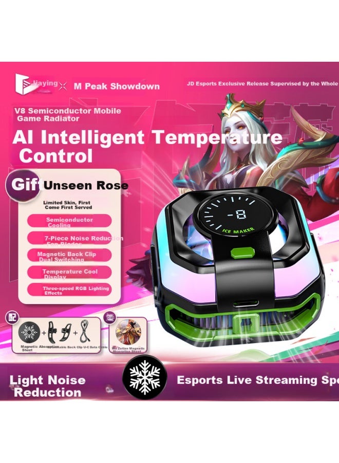 Jiaying Peak Conquest Genuine Co-Branded Phone Cooler With Magnetic Adsorption/Back Clip Dual-Use Semiconductor Refrigeration Ai Temperature Control Gaming Cooling Artifact Fan For Huawei, Apple, Vivo - Image 1