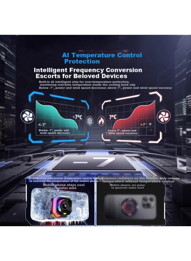 Jiaying Peak Conquest Genuine Co-Branded Phone Cooler With Magnetic Adsorption/Back Clip Dual-Use Semiconductor Refrigeration Ai Temperature Control Gaming Cooling Artifact Fan For Huawei, Apple, Vivo - Image 2