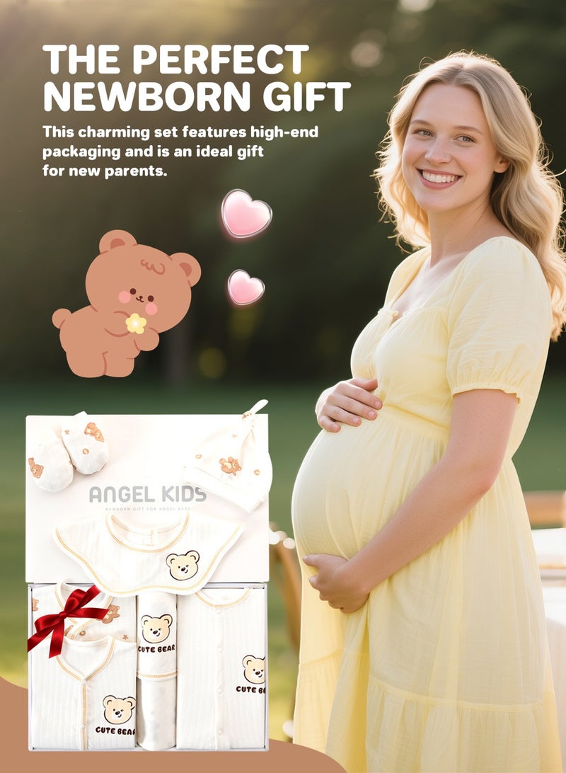 URbazaar 21PCS Newborn Baby Gift Set, Newborn Layette Gift Set for Boys and Girls, Babies Essential Clothes Accessories with Baby Blanket, 100% Premium Cotton, for Spring Summer Autumn Winter Four Seasons - Image 4